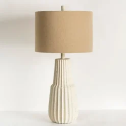 Kirkland's Home Table Lamps-Marsha Cream Speckled Table Lamp