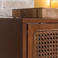 Kirkland's Home Tv Stands & Media Consoles-Martina Midcentury Woven Cane Media Cabinet