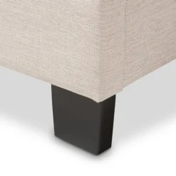 Kirkland's Home Beds & Headboards-Mary Beige Button Tufted Kind Bed Frame