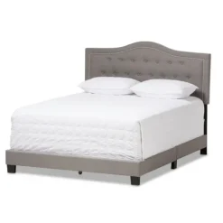 Kirkland's Home Beds & Headboards-Mary Light Button Tufted Full Bed Frame