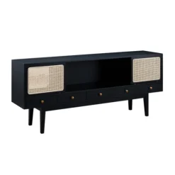 Kirkland's Home Tv Stands & Media Consoles-Matilda Midcentury Woven Cane Media Cabinet