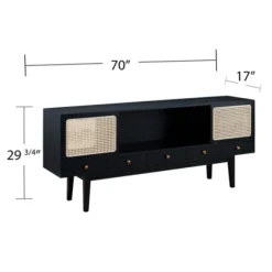 Kirkland's Home Tv Stands & Media Consoles-Matilda Midcentury Woven Cane Media Cabinet