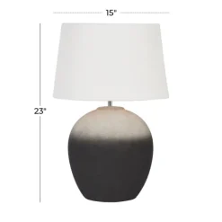 Kirkland's Home Table Lamps-Matte Black Ombre Textured Table Lamp, 23 In.