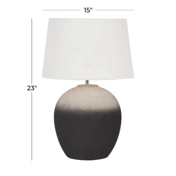 Kirkland's Home Table Lamps-Matte Black Ombre Textured Table Lamp, 23 In.