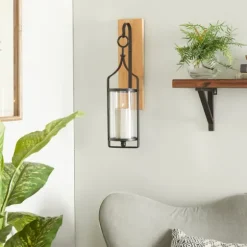 Kirkland's Home Sconces-Matte Poplar Wood Sconce