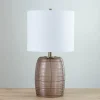 Kirkland's Home Table Lamps-Mauve Ribbed Glass Table Lamp