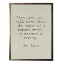 Kirkland's Home Framed Art-Memory Dr. Seuss Quote Framed Art Print
