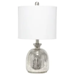 Kirkland's Home Table Lamps-Mercury Hammered Glass Shade Table Lamp