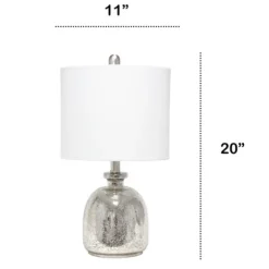 Kirkland's Home Table Lamps-Mercury Hammered Glass Shade Table Lamp