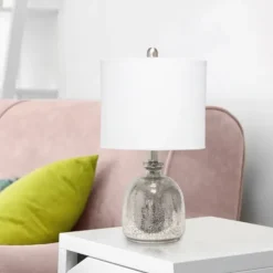 Kirkland's Home Table Lamps-Mercury Hammered Glass Shade Table Lamp