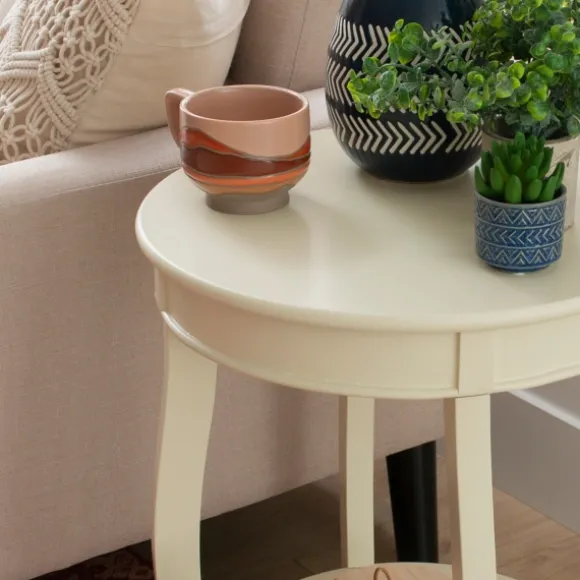 Kirkland's Home Accent & End Tables-Merryweather Off White Accent Table