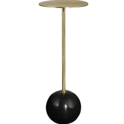 Kirkland's Home Accent & End Tables-Metal & Round Black Base Cocktail Table