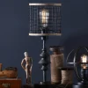 Kirkland's Home Table Lamps-Metal And Burlap Edison Lamp