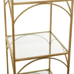 Kirkland's Home Bookshelves-Metal And Clear Glass 4-Tier Shelf