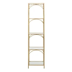 Kirkland's Home Bookshelves-Metal And Clear Glass 4-Tier Shelf