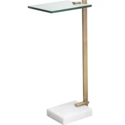 Kirkland's Home Accent & End Tables-Metal And Glass Top Accent Table
