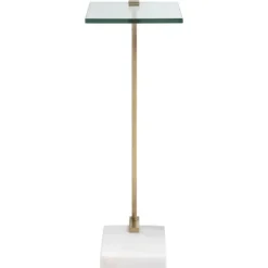 Kirkland's Home Accent & End Tables-Metal And Glass Top Accent Table