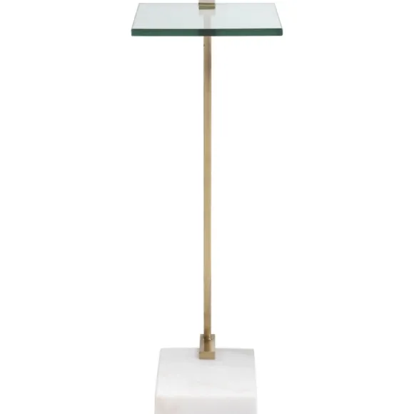 Kirkland's Home Accent & End Tables-Metal And Glass Top Accent Table