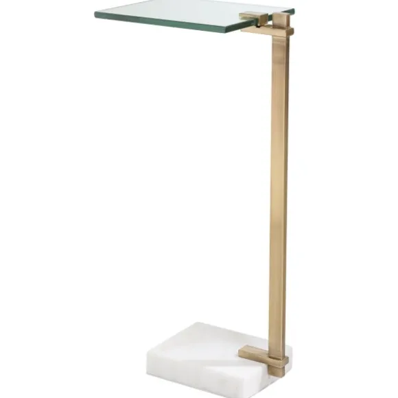 Kirkland's Home Accent & End Tables-Metal And Glass Top Accent Table