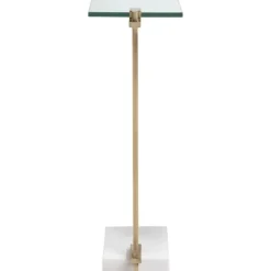 Kirkland's Home Accent & End Tables-Metal And Glass Top Accent Table