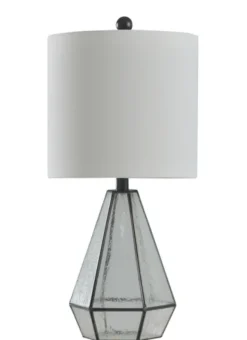 Kirkland's Home Table Lamps-Metal And Seeded Glass Cage Table Lamp