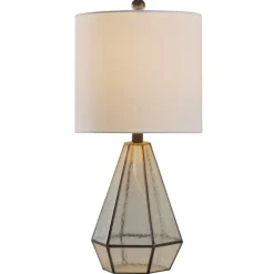 Kirkland's Home Table Lamps-Metal And Seeded Glass Cage Table Lamp