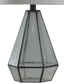 Kirkland's Home Table Lamps-Metal And Seeded Glass Cage Table Lamp