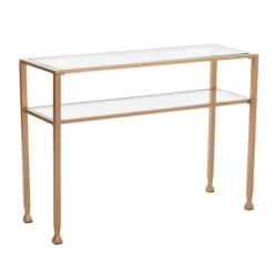 Kirkland's Home Console Tables-Metal And Tempered Glass Console Table