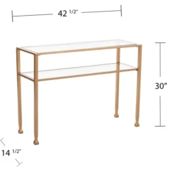 Kirkland's Home Console Tables-Metal And Tempered Glass Console Table