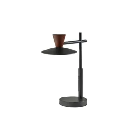 Kirkland's Home Table Lamps-Metal And Walnut Wood Table Lamp