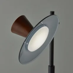 Kirkland's Home Table Lamps-Metal And Walnut Wood Table Lamp