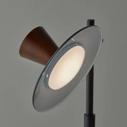 Kirkland's Home Table Lamps-Metal And Walnut Wood Table Lamp