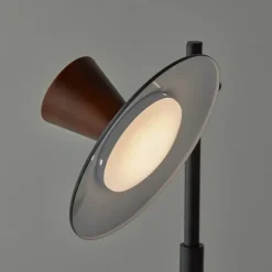 Kirkland's Home Table Lamps-Metal And Walnut Wood Table Lamp