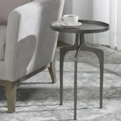 Kirkland's Home Accent & End Tables-Metal Arched Legs Side Table