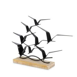 Kirkland's Home Statues & Figurines-Metal Birds In Flight Tabletop Sculpture
