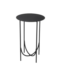 Kirkland's Home Accent & End Tables-Metal Curved Base Side Table