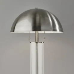 Kirkland's Home Table Lamps-Metal Dome And Clear Glass Table Lamp