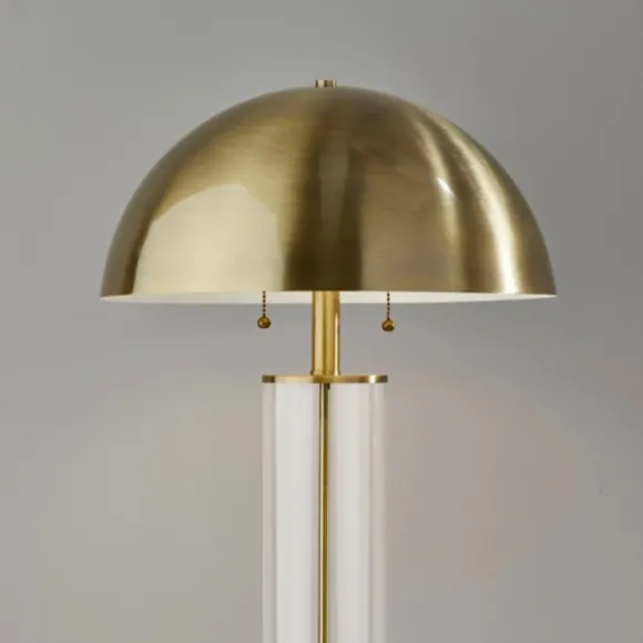 Kirkland's Home Table Lamps-Metal Dome And Clear Glass Table Lamp