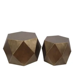 Kirkland's Home Coffee Tables-Metal Hexagon 2-Pc. Coffee Table Set