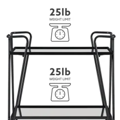 Kirkland's Home Kitchen Islands & Bar Carts-Metal Mirrored Shelves Bar Cart
