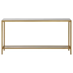 Kirkland's Home Console Tables-Metal Mirrored Top Slim Console Table