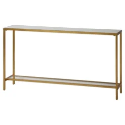 Kirkland's Home Console Tables-Metal Mirrored Top Slim Console Table