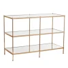 Kirkland's Home Console Tables-Metal 3-Tier Mirrored Console Table