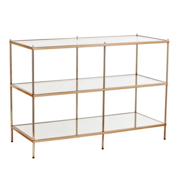 Kirkland's Home Console Tables-Metal 3-Tier Mirrored Console Table