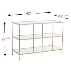 Kirkland's Home Console Tables-Metal 3-Tier Mirrored Console Table