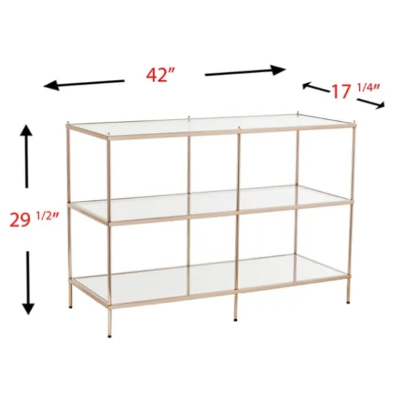 Kirkland's Home Console Tables-Metal 3-Tier Mirrored Console Table