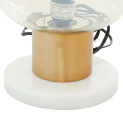 Kirkland's Home Table Lamps-Metal White Marble Mushroom Shade Table Lamp