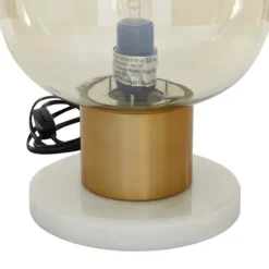 Kirkland's Home Table Lamps-Metal White Marble Mushroom Shade Table Lamp