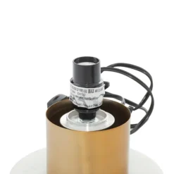 Kirkland's Home Table Lamps-Metal White Marble Mushroom Shade Table Lamp