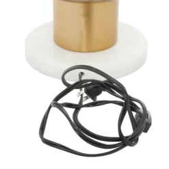 Kirkland's Home Table Lamps-Metal White Marble Mushroom Shade Table Lamp